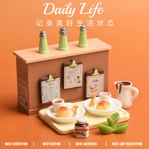 Mini Plato de Desayuno Estilo Western, Pastel de Café, Cabujón de Resina de Base Plana para Manualidades DIY, Fabricación de Joyas, Horquillas y Decoración de Fundas de Teléfono - Product Image 3