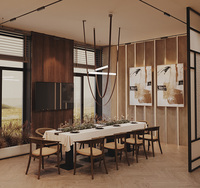 Table de salle à manger en bois de luxe moderne pour restaurant café café pour hôtel ou appartement meubles de restaurant de qualité