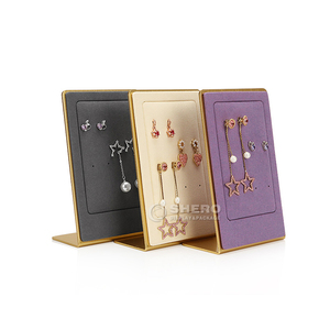 Présentoir à bijoux professionnel Shero présentoir à boucles d'oreilles support en métal accessoires de présentation de fenêtre au détail microfibre - Product Image 3