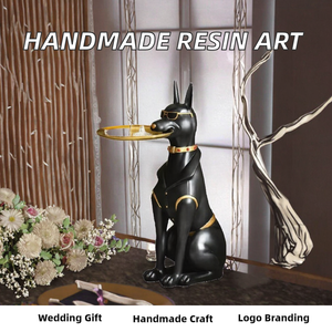 Statue d'animal en polyrésine faite à la main, décoration personnalisée pour la maison, sculpture de chat et de souris, figurine peinte à la main, artistes, nouvel an - Product Image 2
