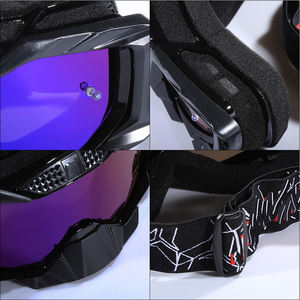 Masque de ski tout-terrain pour moto, motocross, avec équipement respiratoire intégral, cadre en silicone, lentilles en polycarbonate, coupe-vent, logo personnalisé - Product Image 2