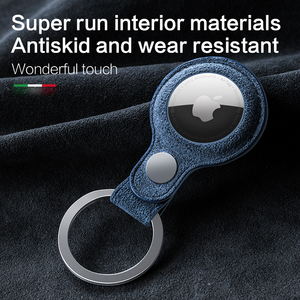 Da lộn da airtag trường hợp đối với Apple cho Alcantara Keychain Thẻ dog Collar cho điện thoại di động airtag Bìa - Product Image 4