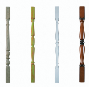 מעקות עץ פנים יוקרתיים בהתאמה אישית, עמודי מעקה מעץ אלון מלא אדום, מודרניים, מתוצרת מפעל OEM/ODM - Product Image 3