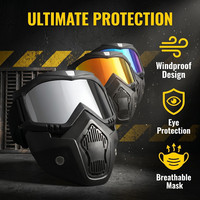 Masque Facial de Motocross avec Lunettes Amovibles pour Moto, UTV et Course Tout-Terrain