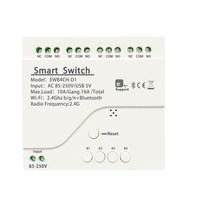 EasyLink pour interrupteur intelligent à verrouillage momentané 2,4 G, commande par téléphone portable, quatre voies, Tmall Genie Xiao Ai Xiao Yi