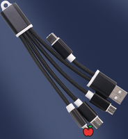 Cable de Carga 3 en 1 con Llavero de Nailon Trenzado