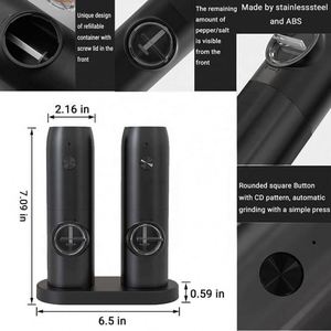 Top Selling <b>Pepper</b> <b>Grinder</b> Electric Rechargeable Salt and <b>Pepper</b> <b>Grinder</b> Mill Set with LED Light - Product Image 3