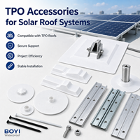 Accessoires pour membrane de toiture TPO, base de montage solaire photovoltaïque, fixations, plaques, rails pour l'étanchéité des toits plats