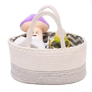 multifunction Explosive Models Large Household Handles Cotton Rope Woven Storage Basket With Wholesale direct sales