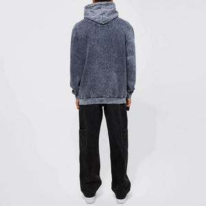 Sudaderas con capucha unisex personalizadas OEM al por mayor, 100% algodón, 370GSM, de alto gramaje, con bordado de pedrería, efecto desgastado y descolorido por el sol, extragrandes y forradas. - Product Image 1