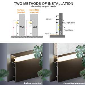 <span class=keywords><strong>Plinthe</strong></span> en alliage d'aluminium en gros, facile à installer, éclairage LED intégré pour hôtel, <span class=keywords><strong>plinthe</strong></span> LED - Product Image 5