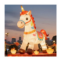 Costume de mascotte d'animal géant gonflable Costume de cheval blanc à LED Costume de mascotte de licorne Personnages de cheval