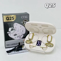 Écouteurs sans fil TWS Q25 à conduction osseuse, style double ouvert et semi-intra-auriculaire, pour le sport