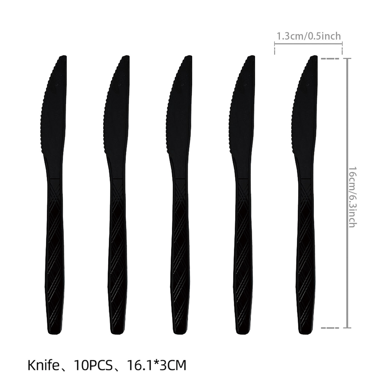 Couteau noir x10 pièces
