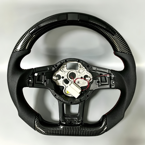 Volante Deportivo de Fibra de Carbono y Cuero con LED para <span class=keywords><strong>Volkswagen</strong></span> Polo, Passat, Golf MK5, MK6, MK7, Tiguan, Jetta, GTI, Bora, Santana, <span class=keywords><strong>Caddy</strong></span> - Product Image 1