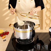 Ensemble de 10 ustensiles de cuisine en acier inoxydable 304 à trois couches, design moderne classique noir, poignées de qualité supérieure, compatible induction, poêles et casseroles