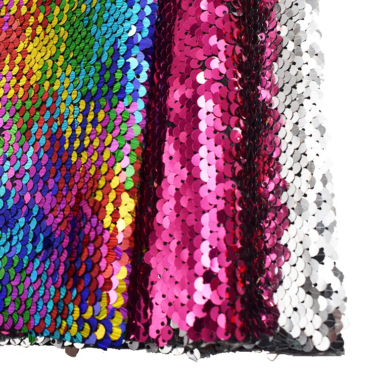 패브릭 자수 다채로운 폴리 에스터 스팽글 가역 짠 골드 신발 실내 장식 의류 정장 커튼 방수 메모리 격자 무늬