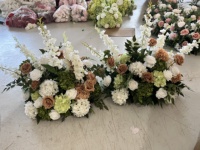 W-D063 Chemins de table floraux artificiels, arrangements floraux pour allées de mariage, boules de fleurs pour décoration de mariage