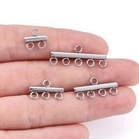 Conector de arete de barra horizontal de acero inoxidable con múltiples bucles, base de arete tipo T para bricolaje, suministro para fabricación de joyas de aretes colgantes