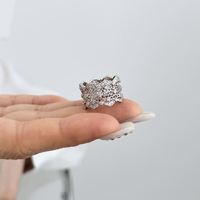 Anillo de Eternidad Hueco de Plata 925 con Baño de Rodio y Circonitas 5A, Diseño Único y Personalizado de Dylam, Anillos Finos de Moda para Mujer