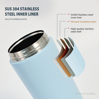 Thermos isotherme en acier inoxydable à double paroi de 380 ml, avec logo personnalisé, couleurs variées, cadeaux d'affaires, anti-fuite, 12-24 heures