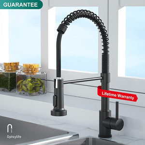 Robinet de cuisine monocommande noir avec douchette extractible à ressort - Product Image 4