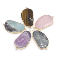 Collier pendentif en agate naturelle, pierre précieuse taillée en facettes, haute qualité, prix d'usine HY Wholesale.