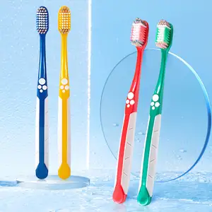 ミディアムハード毛滑らかなブラシヘッド快適なハンドル汚れを取り除く歯ブラシホームオーラルケア歯ブラシ