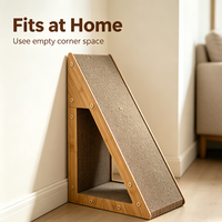 Griffoir mural triangulaire à angle droit pour chat, planche à gratter inclinée, griffoir peu encombrant pour chat, mobilier d'intérieur