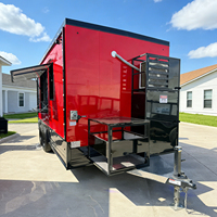 Camion de restauration mobile professionnel, remorque de cuisine robuste avec équipement en acier inoxydable, remorque de traiteur sur mesure