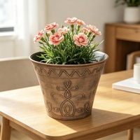 Pot Bunga Antik Vintage Retro Bermotif Bunga untuk Taman Luar Ruangan, Meja, dan Dalam Ruangan