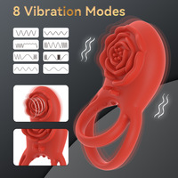 Adams spielzeug Cock Ring mit Rose Klitoris-Stimulator Penis Ring Vibrator Sex-Spielzeug für Männer vibrierender Cock-Ring Paare Sex-Spielzeug