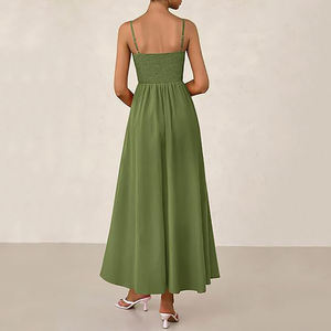 Robe longue décontractée et élégante sans bretelles en tricot avec plis froncés pour <span class=keywords><strong>femme</strong></span> – Vente en gros - Product Image 2