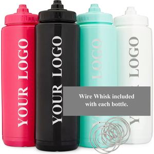 Hot Selling Outdoor Sports Water <b>Bottle</b> 32 oz <b>Squeeze</b> Water <b>Bottle</b> Cycling Water <b>Bottle</b> With Spherical Mixer Travel Drinking Set - Product Image 3