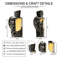 Flacon de parfum vintage en verre gaufré Griffin, couleur antique foncée, flacon de parfum pour homme, emballage personnalisé disponible