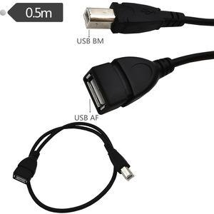 สายเคเบิลอะแดปเตอร์ USB 2.0 AF เป็น BM ความยาว 0.5 ม. สายถ่ายโอนข้อมูลสำหรับเครื่องพิมพ์และเครื่องสแกน ตัวนำทองแดงแท้ หุ้มด้วย PVC แบบมาตรฐาน - Product Image 1