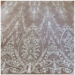 HC-1378 Hechun Wholesale African Organza Lace Embroidery Fabric For Wedding Dress