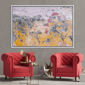 Vintage Plaster <b>Canvas</b>: Abstract Tempered Glass Wall Art Print,WHITE <b>FRAMED</b> <b>CANVAS</b> - Product Image 3