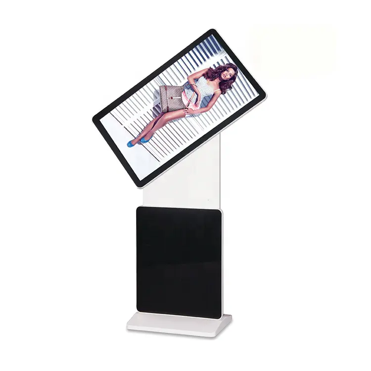 free standing portrait and landscape switchable 90 degree rotate 55" touch screen PC kiosk