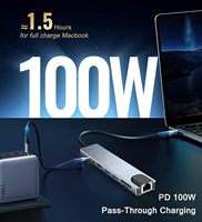 Hub USB-C Adaptateur Ethernet HD 8-en-1 Station d'accueil pour ordinateur portable avec HDTV 4K, LAN RJ45 100 Mbps, Lecteur de cartes SD/TF, USB 3.0 5 Gbps
