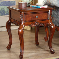 Table d'appoint carrée de style antique moderne en bois massif, table basse de salon de style américain, table de téléphone d'angle