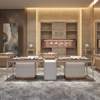 Nouvelle vitrine de présentation de bijoux de style chinois, comptoir d'exposition en verre, vitrine murale intégrée pour boutique de bijoux de luxe