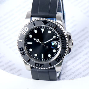 Montre automatique mécanique sans logo NH35 Sub avec cadran date, mouvement en cristal saphir, étanche 10 bars, bracelet en caoutchouc, montre de luxe pour homme - Product Image 3