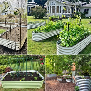 <span class=keywords><strong>Jardinière</strong></span> surélevée en métal pour jardin, 150 x 60 x 30 cm, avec bordure de sécurité, facile à monter soi-même, pour cultiver des fleurs et des herbes, bacs surélevés galvanisés - Product Image 5