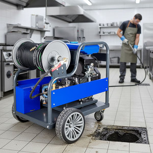 Machine de nettoyage de canalisations haute pression 200 bars 2900 psi pour le dragage des égouts urbains, avec tuyau de 500 mm - Product Image 5