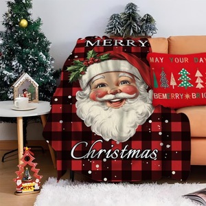Christmas Snowman Snowflake Santa Flannel Blanket <b>Throw</b> Blanket Nap Blanket Festive Winter Warm <b>Super</b> <b>Soft</b> Machine Washable - Product Image 2