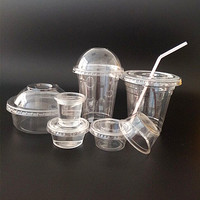 Impression personnalisée du logo 12oz 16oz 24oz boisson froide transparente pp pet gobelets en plastique jetables avec couvercles tasse à thé boba bubble en forme de U