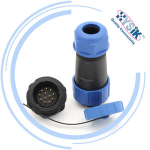 Connecteur étanche en plastique à 2, <span class=keywords><strong>3</strong></span>, 4, <span class=keywords><strong>5</strong></span>, 6, 7, 8, 9, 12, 15 broches pour courant élevé, <span class=keywords><strong>prise</strong></span> et fiche IP68 pour usage extérieur - Product Image 4