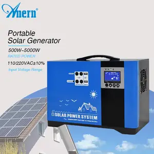 Anero generator tenaga surya 110v 120v, kit lengkap panel surya stasiun tenaga surya portabel untuk mesin industri