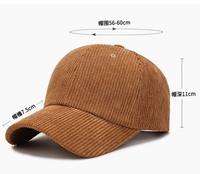 Gorra de béisbol de pana de 6 paneles personalizada al por mayor, estilo papá, con logotipo de marca, parche bordado plano 3D, gorra deportiva vintage, regalo corporativo, Perla